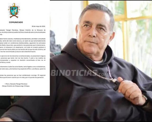 Reaparece el obispo de Chilpancingo; perdona a quienes "le hicieron daño" y no presentará denuncias