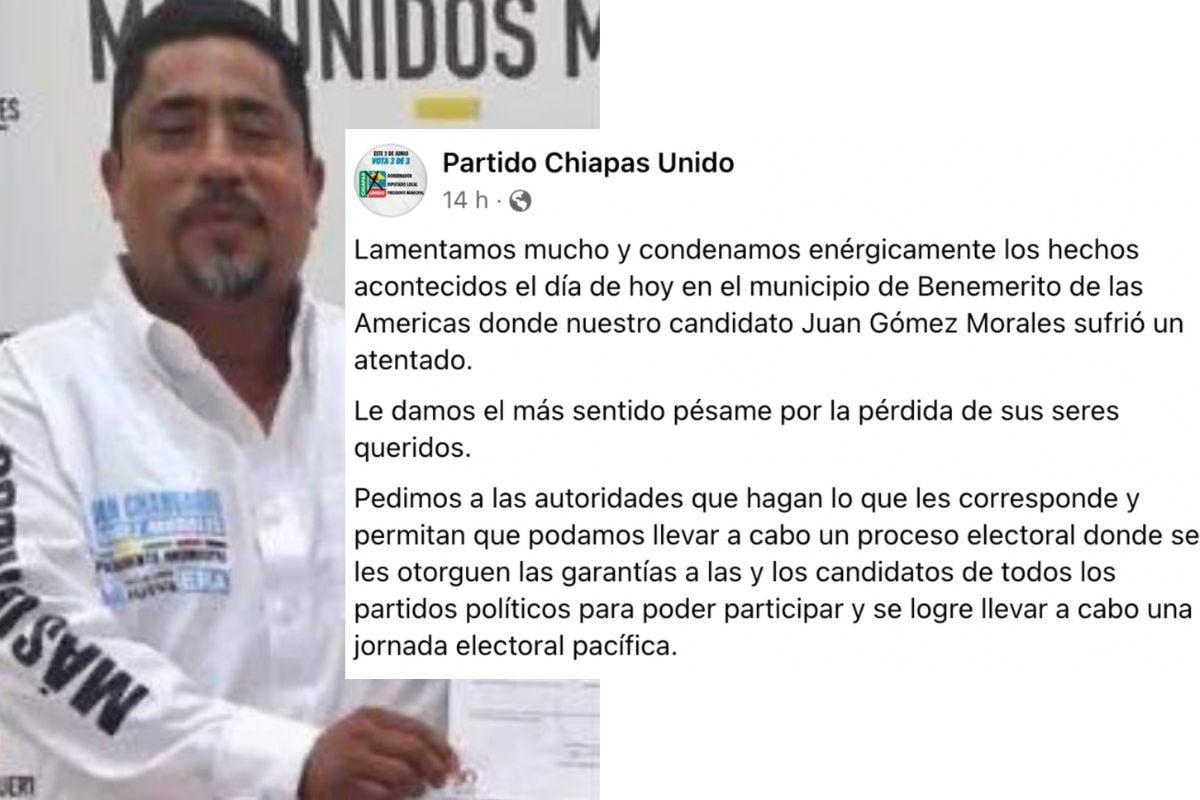 Muere un candidato más previo a elecciones; ahora en Chiapas