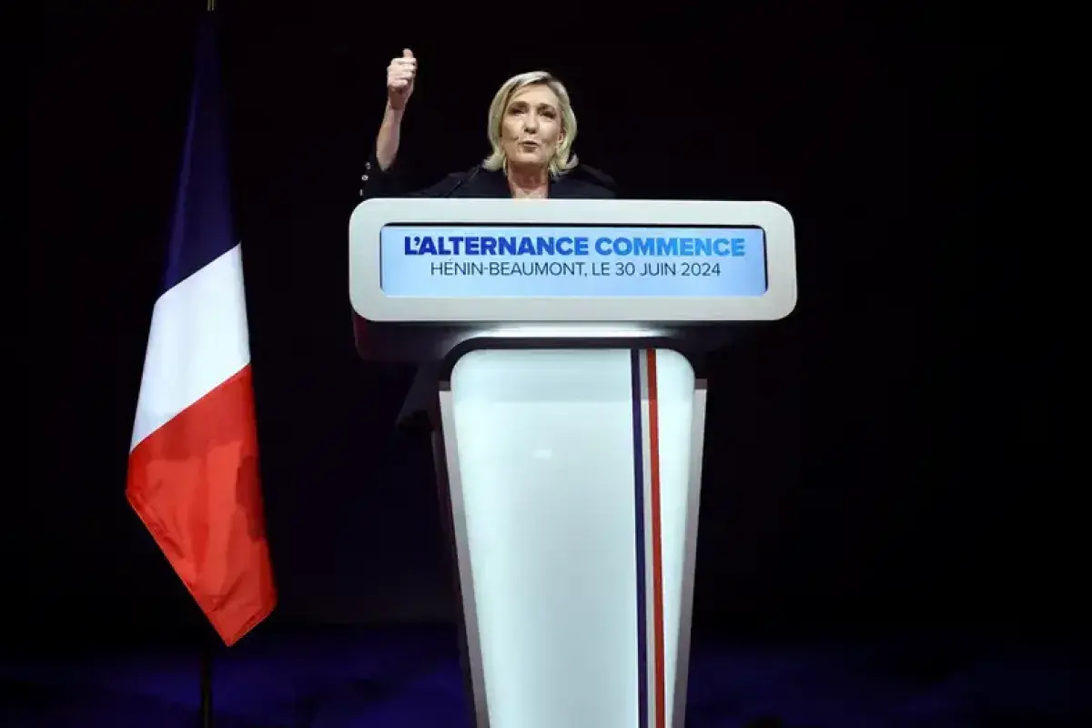 Marine Le Pen, líder del partido de extrema derecha francés Agrupación Nacional (RN).