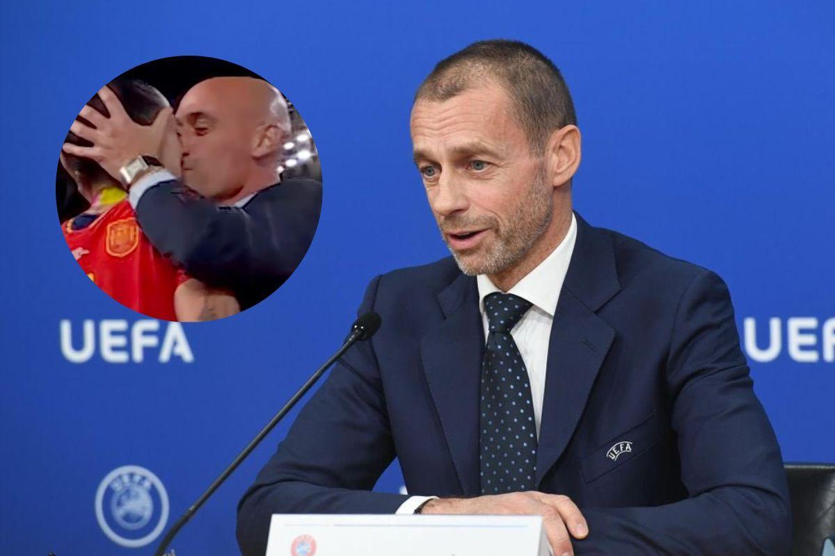 El presidente de la UEFA culpa a “los periodistas” por el hecho de que ahora Rubiales sea acusado de delito grave.