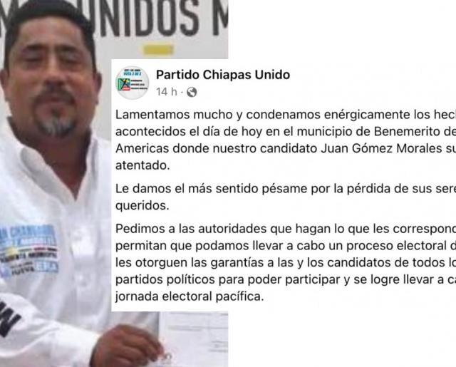 Muere un candidato más previo a elecciones; ahora en Chiapas